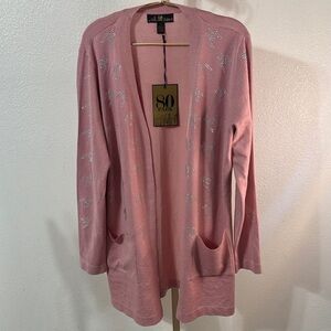 Pink Cardigan with Silver Details